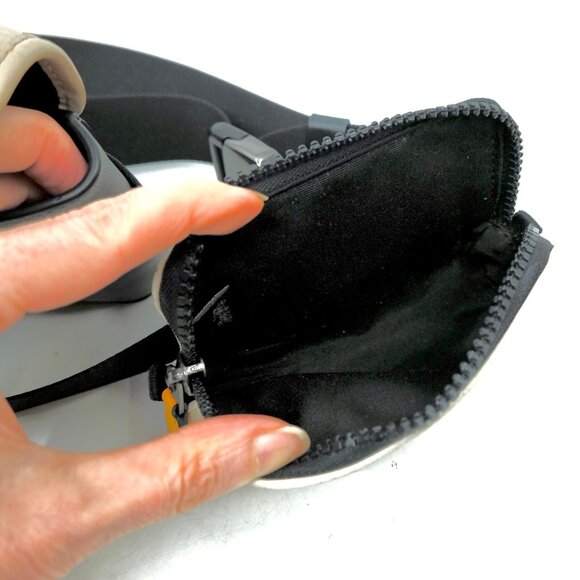 COACH~Rider Double Belt Bag In Colorblock~Tan, Gray, & White Leather - Picture 7 of 9